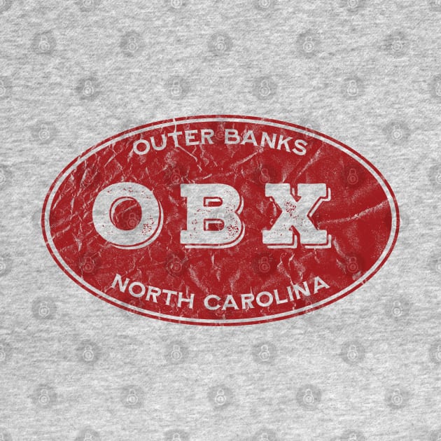 OBX Oval in Distressed Red by YOPD Artist